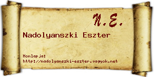 Nadolyanszki Eszter névjegykártya